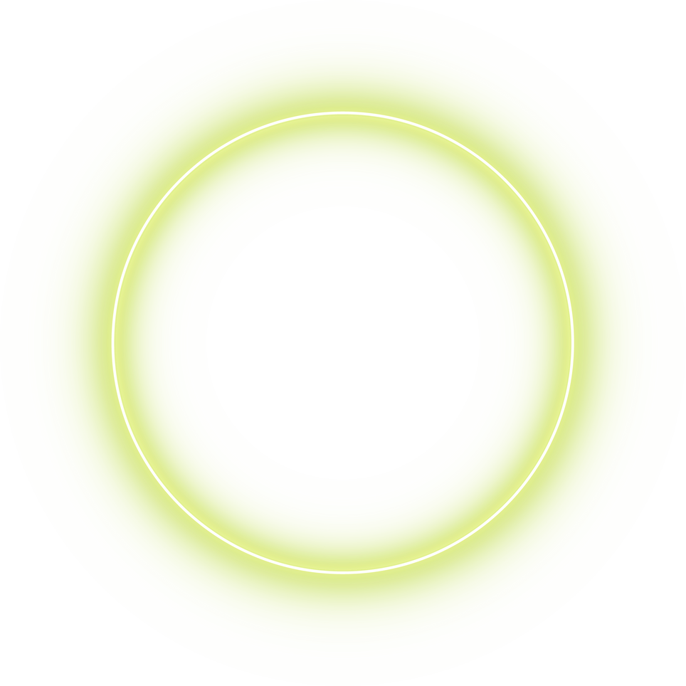 lime Neon round frame. Shining circle banner. Vector illustr