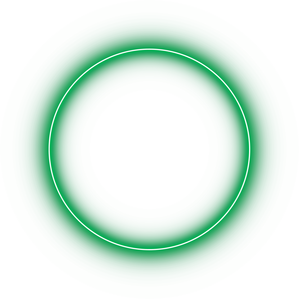 Green Neon round frame. Shining circle banner. Vector illust