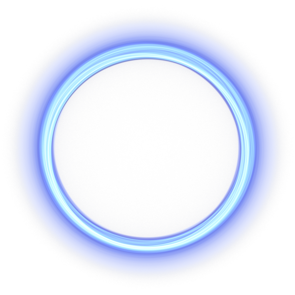 White neon circle line frame