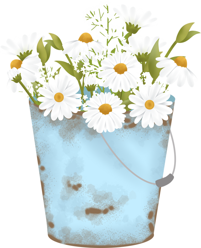 Daisy flower watering can Clipart