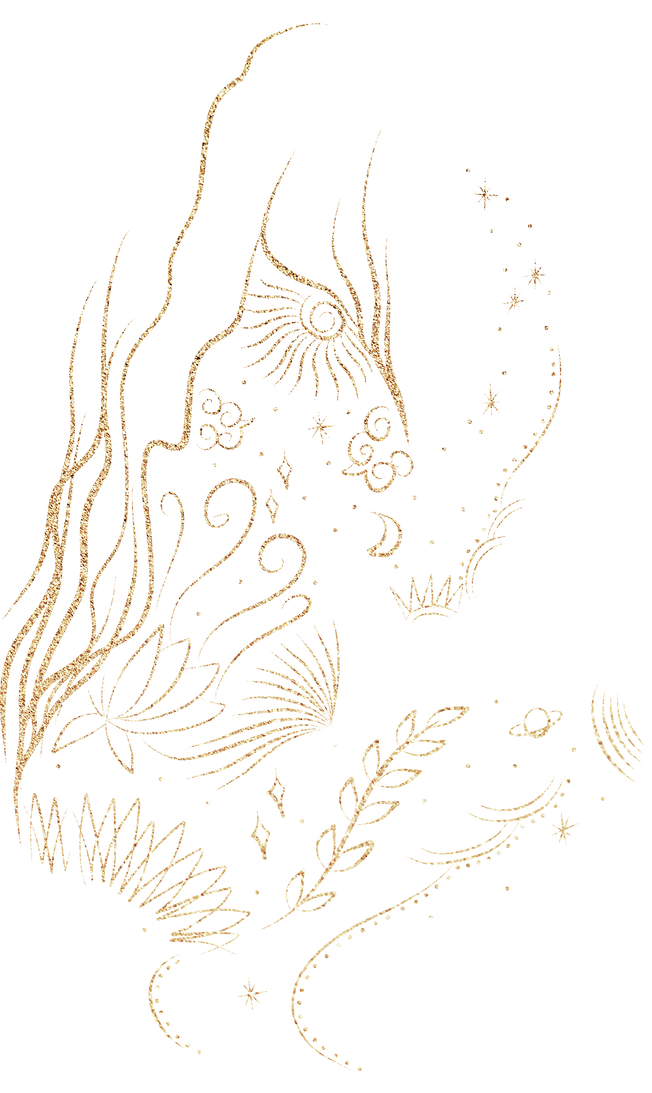 Mystical Woman Holding a Crescent Moon Illustration