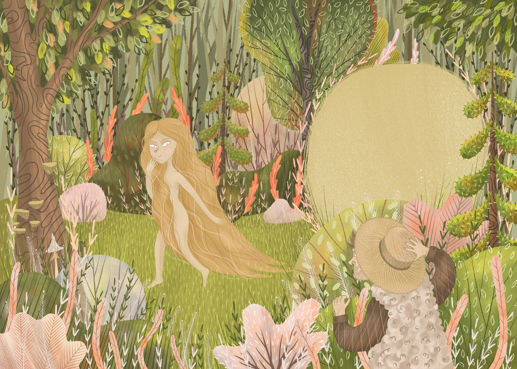 Illustration of Slavic mythology. forest nature.